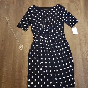 Connected Blue polka dot dress. Nwt 8
